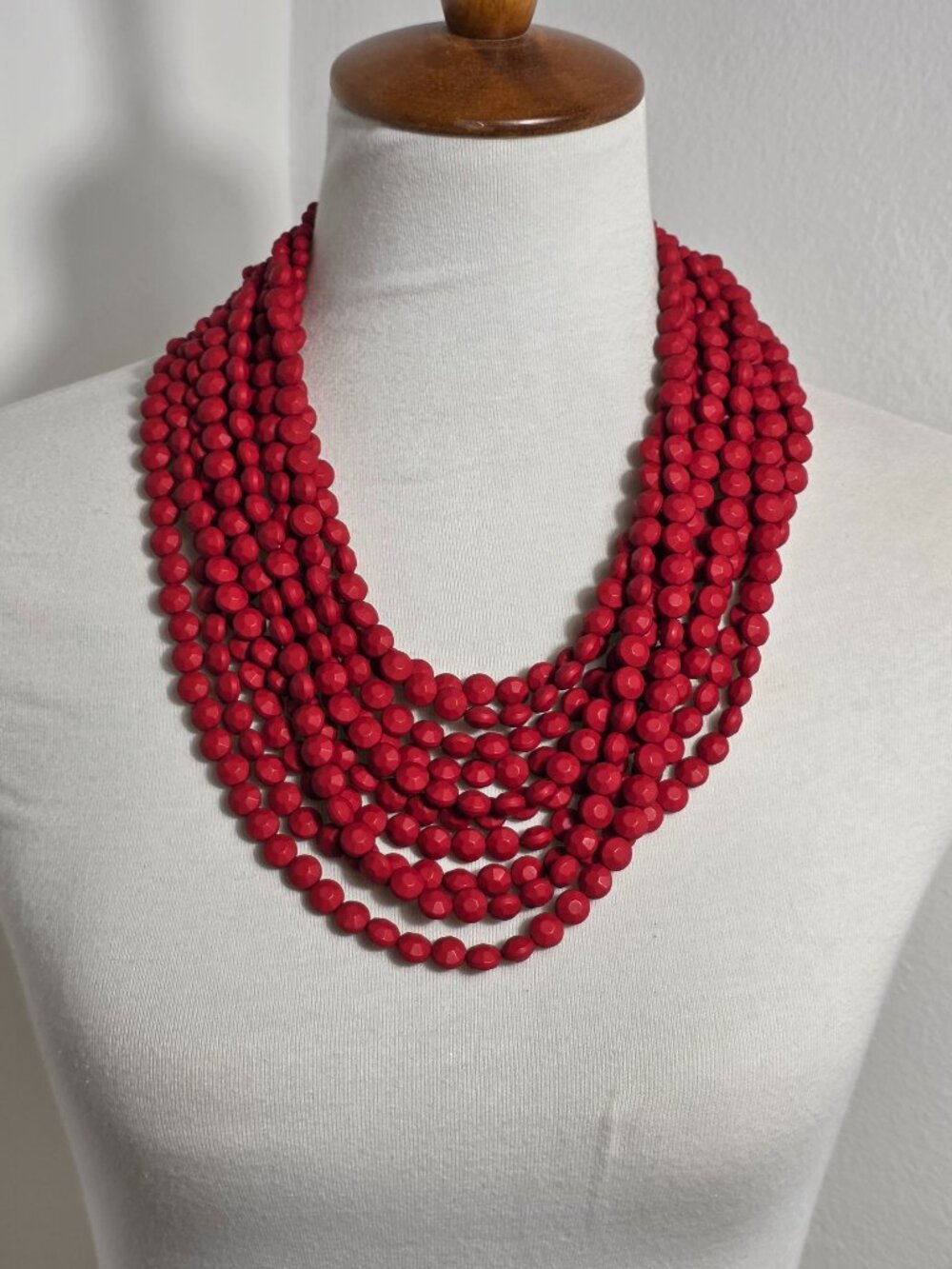 Vintage Chunky Zenzii Gold Tone and Red Faux Coral Beaded Necklace